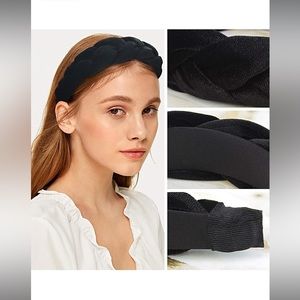 Rinvee Braided Puff Velvet Headbands, Lot of 3, New